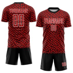 Custom Red Black-White Snake Skin Sublimation Soccer Uniform Jersey Custom Red Black-White Snake Skin Sublimation Soccer Uniform Jersey