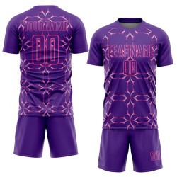 Custom Purple Pink Damask Pattern Sublimation Soccer Uniform Jersey Custom Purple Pink Damask Pattern Sublimation Soccer Uniform Jersey