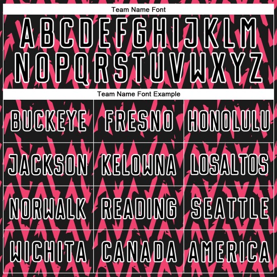 Custom Black Hot Pink-White Abstract Geometric Pattern Sublimation Soccer Uniform Jersey