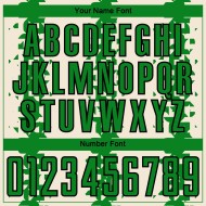 Custom Cream Grass Green-Black Abstract Geometric Pattern Sublimation Soccer Uniform Jersey