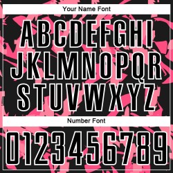 Custom Black Pink-White Abstract Geometric Pattern Sublimation Soccer Uniform Jersey Custom Black Pink-White Abstract Geometric Pattern Sublimation Soccer Uniform Jersey