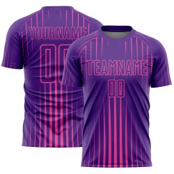 Custom Purple Pink Lines Sublimation Soccer Uniform Jersey Custom Purple Pink Lines Sublimation Soccer Uniform Jersey