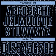 Custom Black Light Blue Geometric Lines Sublimation Soccer Uniform Jersey