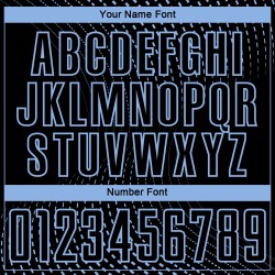 Custom Black Light Blue Geometric Lines Sublimation Soccer Uniform Jersey Custom Black Light Blue Geometric Lines Sublimation Soccer Uniform Jersey