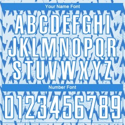 Custom Powder Blue White-Silver Abstract Geometric Pattern Sublimation Soccer Uniform Jersey Custom Powder Blue White-Silver Abstract Geometric Pattern Sublimation Soccer Uniform Jersey