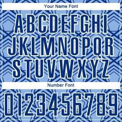 Custom Light Blue Royal-White Geometric Pattern Sublimation Soccer Uniform Jersey Custom Light Blue Royal-White Geometric Pattern Sublimation Soccer Uniform Jersey