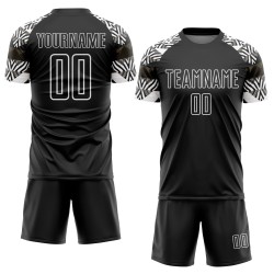 Custom Black White Zebra And Geometric Pattern Sublimation Soccer Uniform Jersey Custom Black White Zebra And Geometric Pattern Sublimation Soccer Uniform Jersey
